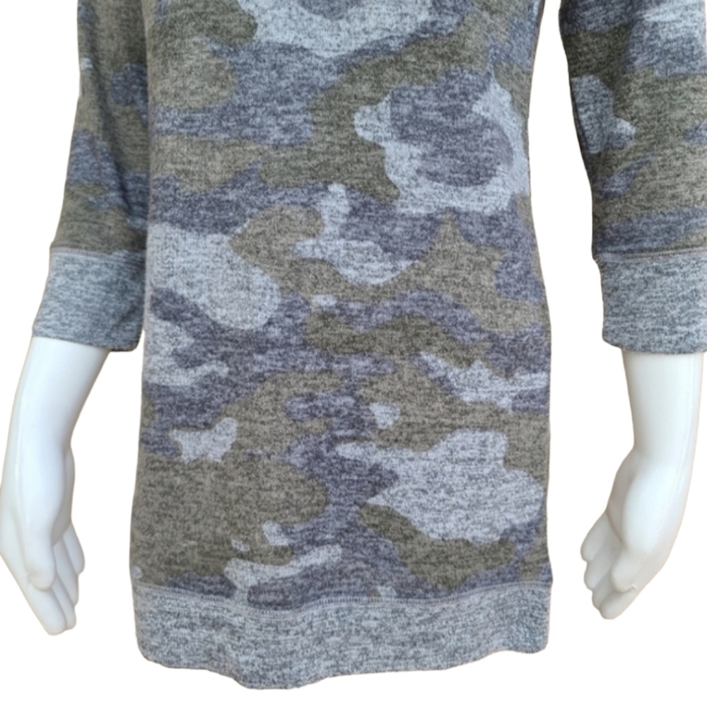 NO BOUNDARIES Camo Raglan Shirt S 3/4 Sleeve Tunic Top Small SUPER SOFT - Picture 11 of 14